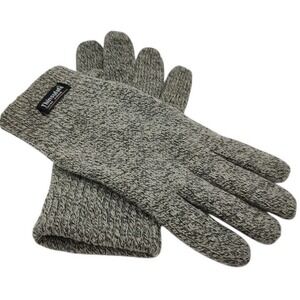 Thinsulate Thermal Insulation Gloves Gray Wool Knit One Size Mens Gloves